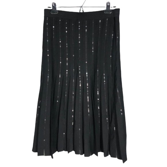 NWT Jonathan Simkhai Sequin Pleated A line Skirt M - Picture 3 of 9